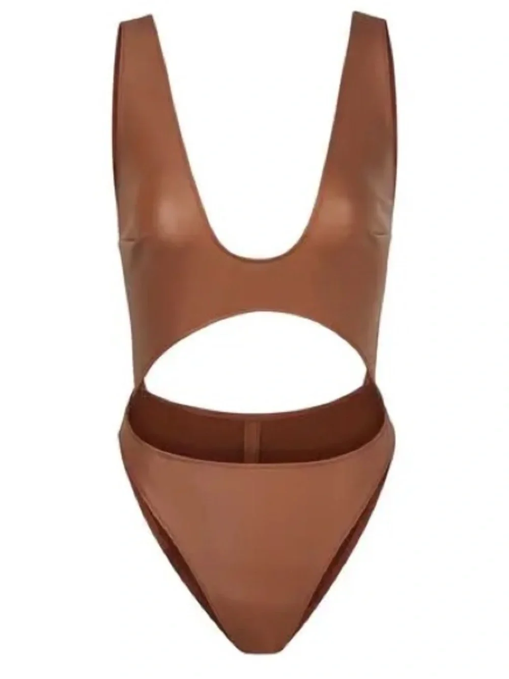 Skims Wet Jersey Cutout One Piece Swimsuit Bodysuit Copper 2XL NWT